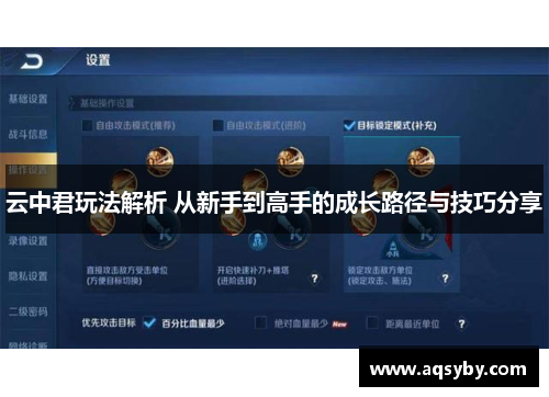 云中君玩法解析 从新手到高手的成长路径与技巧分享